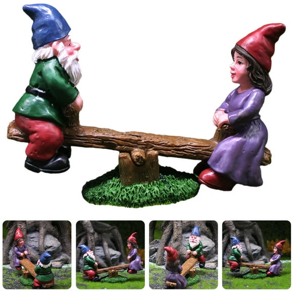 Minkissy 1Set Decorative Resin Craft Garden Gnome Statue Assorted Color Funny Yard Ornament for Patio