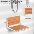 thumbnail image 3 of 18" Teak Folding Shower Seat Wall Mounted, 3 of 8