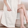 thumbnail image 6 of Mifsaly Womens Wearable Shower Wrap Towel Robe Knee Length Absorbent Spa Bathrobe with Straps Button Down Sleepwear White,Free Size, 6 of 6