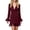 Wine, variant on Bxsruta Womens Dressy Shift Dress Long Sleeve V Neck Fringe Mini Dresses for Women Party