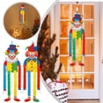 thumbnail image 1 of Carnival Clown Hanging Decorations Set of Two with Retractable Feet for Festive Wall and Ceiling Parties 2PCS, 1 of 6