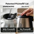 thumbnail image 4 of OVENTE Electric Kettle, 1.8L Glass Tea Kettle & Stainless Steel BPA-Free Cordless Electric Kettle, 1500W Fast Boil Electric Pot with Easy-Fill Lid, Auto Shut-Off & Boil Dry Protection, Silver KG751S, 4 of 9