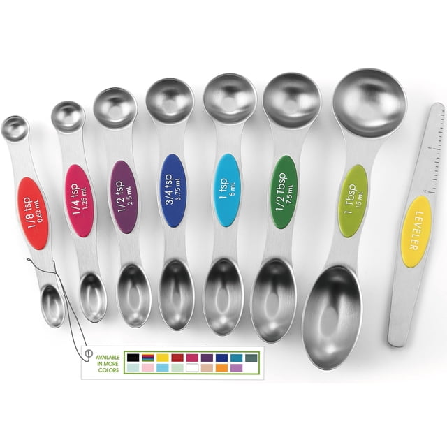 Juego de cucharas medidoras Spring Chef Magnetic de acero inoxidable, 8 piezas