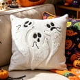 thumbnail image 4 of Yeciiwht Halloween Throw Pillow Cover – 16*16inch Embroidered Linen Cushion Pillow Case with Halloween Themd Designs, Invisible Zipper, Machine Washable, 4 of 6