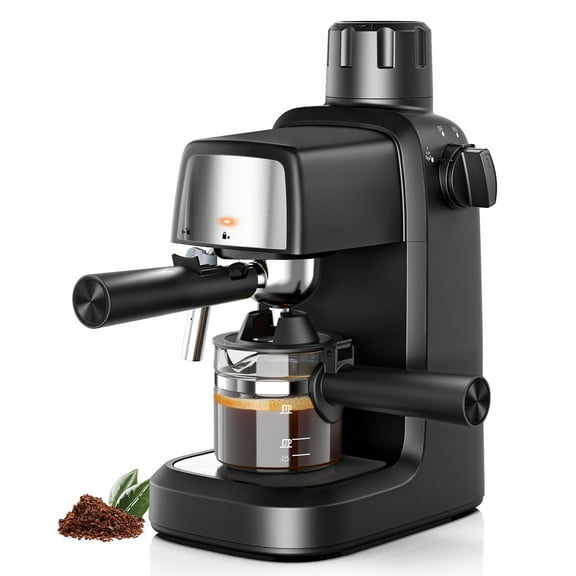 Coffee Machine, 3.5 Bar Espresso Cappuccino Machine with Milk Frother, 4 Cup Portable Coffee Maker for Latte, 800W Cappuccino, Gift for Coffee Lover