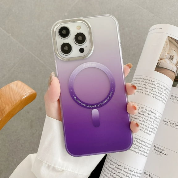For Apple iPhone 14 Pro Max Case Magnetic Mag Safe Gradient Hybrid TPU PC Shockproof Case Cover