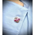thumbnail image 3 of Art Deco Natural Ruby Silver With Gemstone Cufflinks, Solid Silver Cufflink Set for Men 2 pcs with Gift For Her, 3 of 5