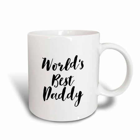3dRose Phrase - Worlds Best Daddy - Ceramic Mug, (World's Best Dad Mug)