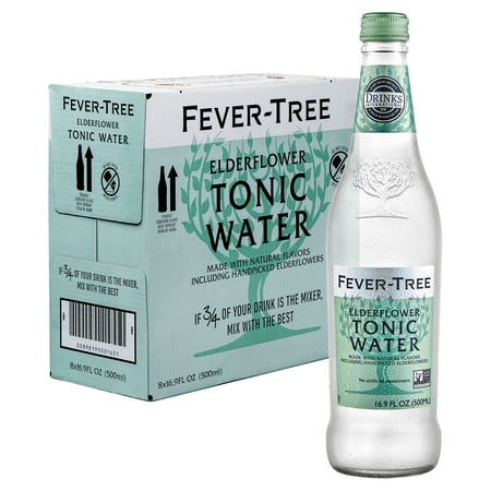 (8 Bottles) Fever-Tree Elderflower Tonic Water, 16.9 Fl Oz