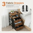 thumbnail image 5 of Simenmax Nightstand with Charging Station & LED Lights, 3 Drawer Bedside Table with Variable Light Strip, Modern Industrial Bedroom Furniture, Brown, 5 of 9