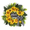 thumbnail image 1 of Corona Vofuly de bienvenida con forma de girasol, 50 cm, para decoración de puertas delanteras, 1 of 7