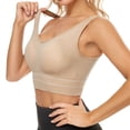 thumbnail image 4 of Eashery Cotton Bras For Women Plus Size Seamless Gym Running Vest Breathable Women Bras Push Up Beige 3XL, 4 of 4