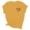 thumbnail image 3 of LUOGENLI T-shirts pour Femmes T-shirts Unis Col Rond Cœur Amour Double Imprimé Manches Courtes T-shirts Graphiques Pêche Saint-Patrick Jaune TG, 3 of 4