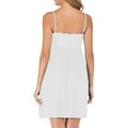 thumbnail image 6 of Feancey Womens Lace Lingerie Nightgowns Sleeveless V Neck Cami Sleepwear High Waist Pleated Modal Nighdress Solid Color Loung Sleep Dress Spring Sale 2025 White XXL, 6 of 6