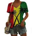 thumbnail image 1 of Women's Reggae Tree Print Short Sleeve Top, 1 of 2
