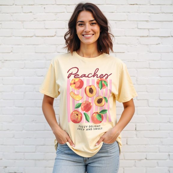 Peach Shirt Peachy TShirt Feeling Peachy Farmers Market T Shirt Fruit Graphic Tee Summer Fresh Fruit Aesthetic Shirt TH1406B02