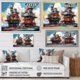 thumbnail image 4 of Designart "Abstract Fields Of Red And Blue Oil Rigs I" Oil Rigs / Fields Floater Framed Canvas Wall Art, 4 of 5