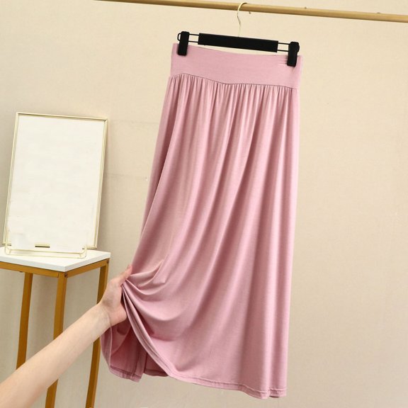 Njagoc3 Womens High-Waisted Color-Block Gradient Side-Slit Maxi Skirt for Fashion-Forward Looks