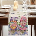 thumbnail image 3 of Table Runners 70 Inches Long Dress Scarves, Blue Purple Gnomes Farmhouse Coffee/Dining/Kitchen Table Decor, Holiday Table Runner, Spring Vintage Hydrangea Flower Leaf 13x70 Inch, 3 of 9