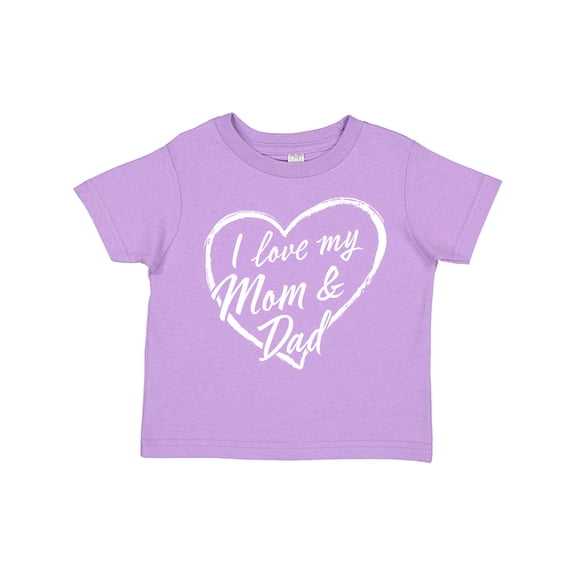 Inktastic I Love My Mom and Dad in White Chalk Heart Boys or Girls Toddler T-Shirt