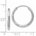 thumbnail image 4 of 14K White Gold 2mm Diamond-Cut Endless Hoop Earrings (18 X 18) Made In Peru xy1201, 4 of 6