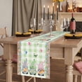 thumbnail image 2 of Table Runners 70 Inches Long Dress Scarves, Easter Farmhouse Coffee/Dining/Kitchen Table Decor, Holiday Table Runner, Spring Pastoral Gnomes Bunny Eggs Green Lattice 13x70 Inch, 2 of 9