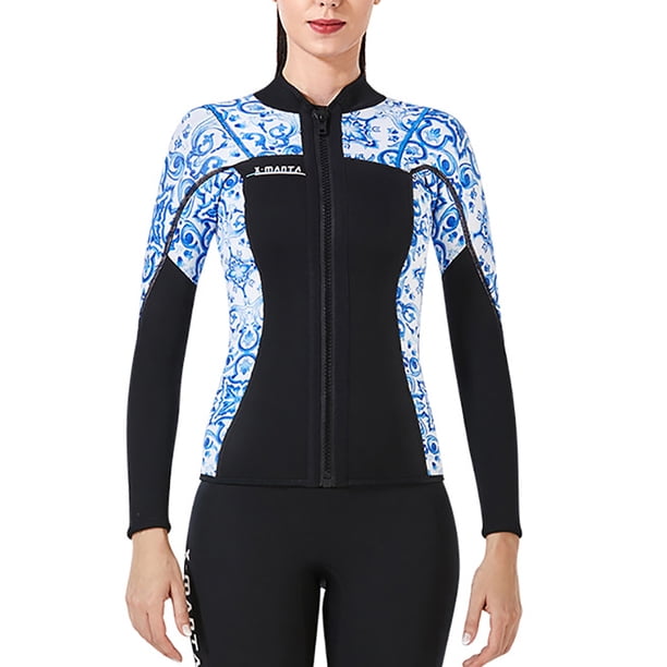 Buceo Tops de 3mm Tops de traje de neopreno Premium Neopreno Tits UV Protección de UV Buceo de buceo Scuba de canoa para aeróbicos de agua Snorkeling Blue L seitruly OD003290-08