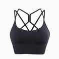 thumbnail image 1 of Sujetador deportivo JAMW Correas acolchadas espalda cruzada negro bajo impacto yoga, 1 of 5