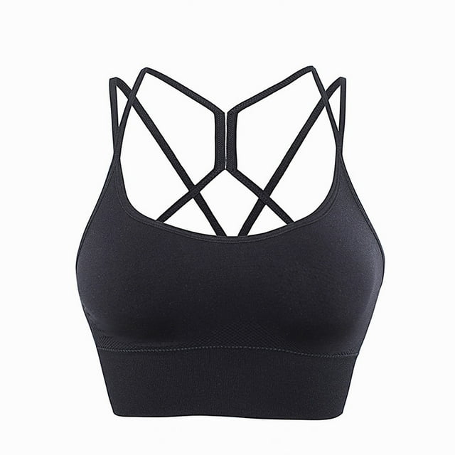 Sujetador deportivo JAMW Correas acolchadas espalda cruzada negro bajo impacto yoga