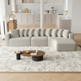 thumbnail image 3 of 131.1 Inch Chenille Sectional Sofa Set With 10 Pillows, Modern L Shaped Curved Couch For Living Room, Right Chaise Fabric Corner Sofa, No Assembly Required, 3 of 9
