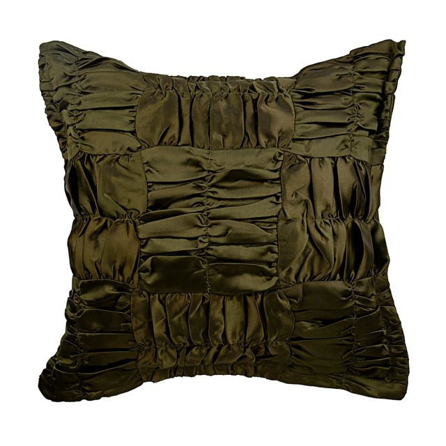 Housse de Coussin de Sofa, Housse de Coussin Vert Olive 18x18 Pouces (45x45 cm), Housse de Coussin 18x18 Pouces (45x45 cm) Vert, Housse de Coussin Décorative en Satin, Housse de Coussin Faite à la Main, Uni - Olive de Rêve