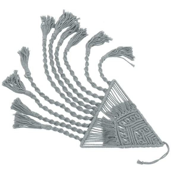 Clispeed Grey Bohemian Macrame Woven Wall Hanging Tapestry Cotton Rope Home Decor