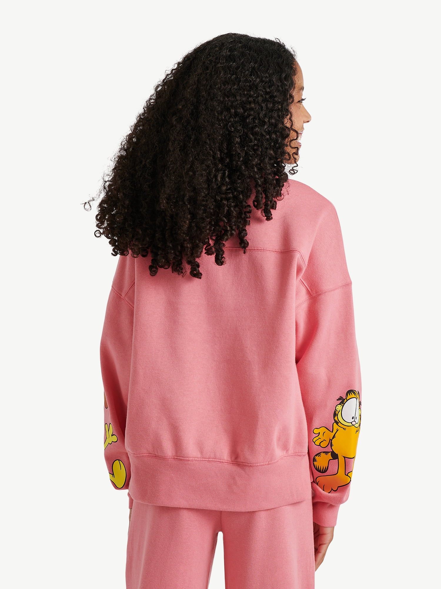 Justice x Garfield Girls Fleece Crewneck, Sizes XS - XLP