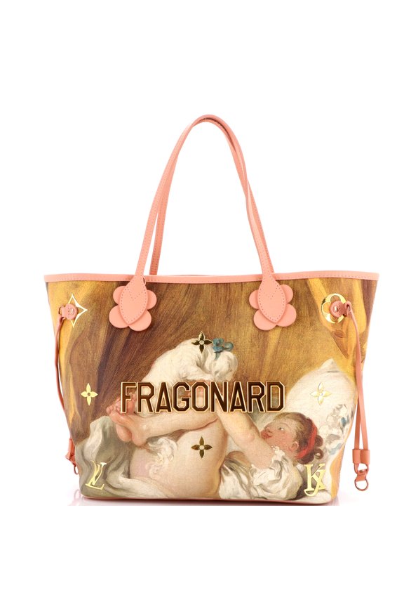 Pre-Owned Neverfull NM Tote Limited Edition Jeff Koons Fragonard Print Canvas MM By Rebag
