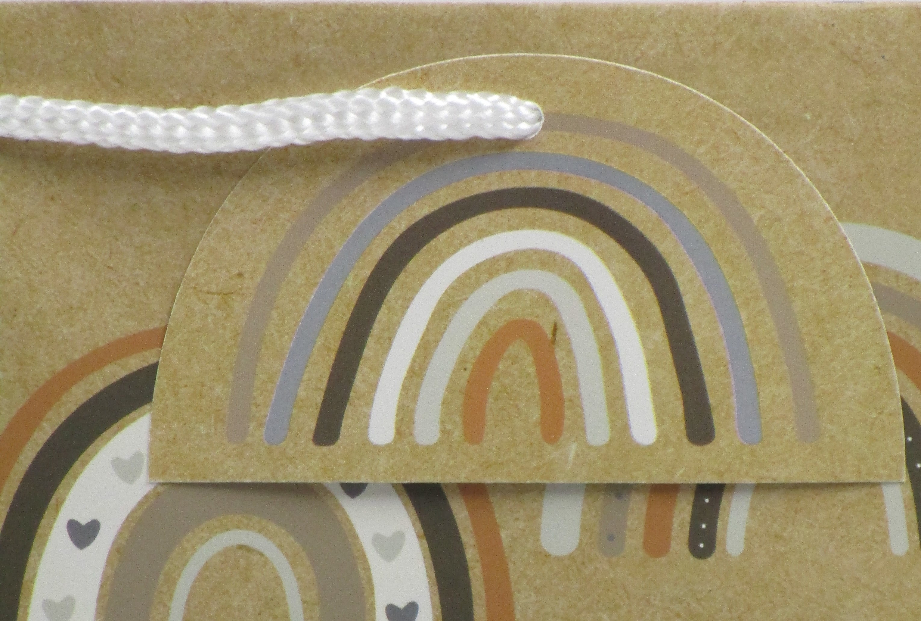 Way to Celebrate Large Gift Bag, Rainbows on Brown Birthday Gift Bag 10" x 5" x 12"
