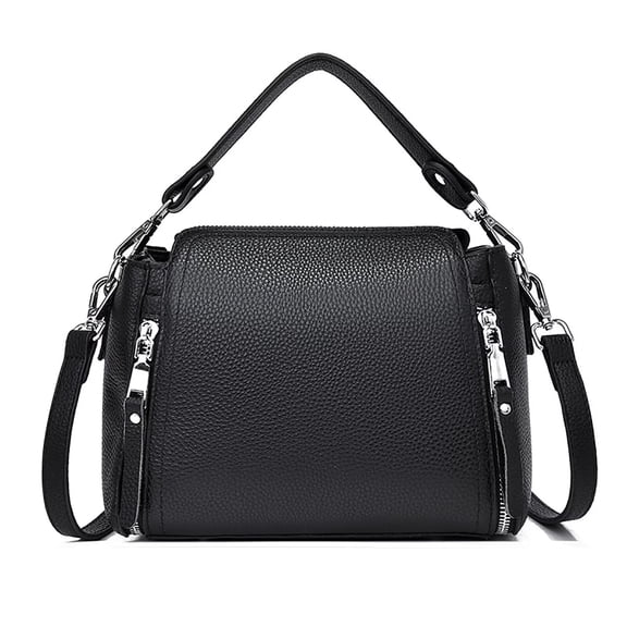 GASTROPOD Black Anti-Theft Genuine Leather Crossbody Purses for Women with Hand Carry Strap Women'S Handbags Women'S Zipper Shoulder Bags