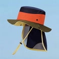 thumbnail image 2 of Xfvqtps Kids Sun Hat with Neck Flap Boys Girls Summer Hat Adjustable Strap Wide Brim Mesh Breathable Beach Sun Protection Bucket Hat, 2 of 5