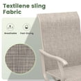 thumbnail image 4 of Vicllax Outdoor Dining Chair Patio Swivel Chairs Set of 2 Rocking Metal Textilene Fabric, Cream, 4 of 6