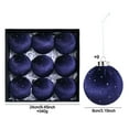 thumbnail image 2 of Zawou 9-Piece Royal Blue 8CM Velvet Glitter Christmas Ball Ornament Set, Hanging Decorative Balls for Tree, Table, or Indoor Holiday Celebration, 2 of 7