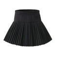 thumbnail image 5 of Karoyedx Skirts for Toddler Girls Girl's Mini Skirts High Waisted Ruched Layered Skorts Ruffle Hem Casual Bow Cute Y2k Short Skater Skirt Black Size,5-6 Years, 5 of 7