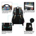 thumbnail image 4 of FORMRS Kids School Backpack Elementary Student Unisex Travel Bookbag with Reflective Stripes, Blue Colorful Flowers, 4 of 7