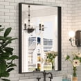 thumbnail image 4 of Keonjinn Black Mirror Framed Mirror for Bathroom, Matte Black Vanity Mirror, 22 x 30 inch Contemporary Rectangular Wall Mounted Mirror, 4 of 5