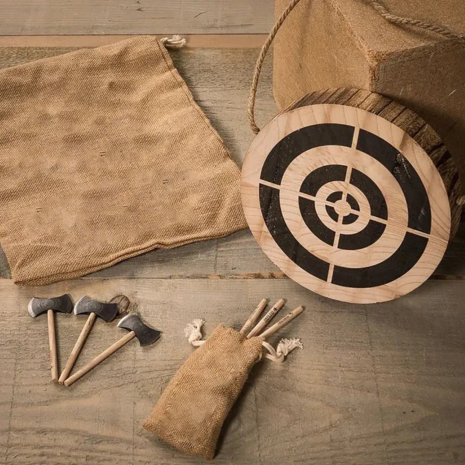 Axe Throwing Target Set with Wooden Target Board and 3 Durable Axes, Perfect for Indoor & Outdoor Fun Activities