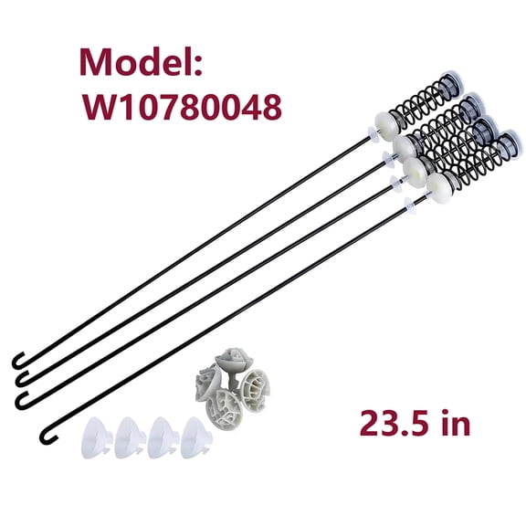 Washer Suspension Rod Kit Fit for Whirlpool Kenmore Amana Maytag Washing Machine WTW4800XQ4 W10780048(23.5 inch)