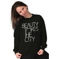 thumbnail image 3 of Beauty Takes City Sophisticated Women Crewneck Sweatshirt Brisco Brands M, 3 of 6