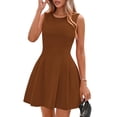 thumbnail image 1 of Vestido PRETTYGARDEN 2025 Marrón Línea A sin Mangas Talla L, 1 of 8