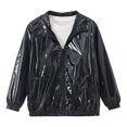 thumbnail image 3 of Dakiuu Boys Girls Bomber Jacket Stand Collar Zip Front Long Sleeve, 3 of 8