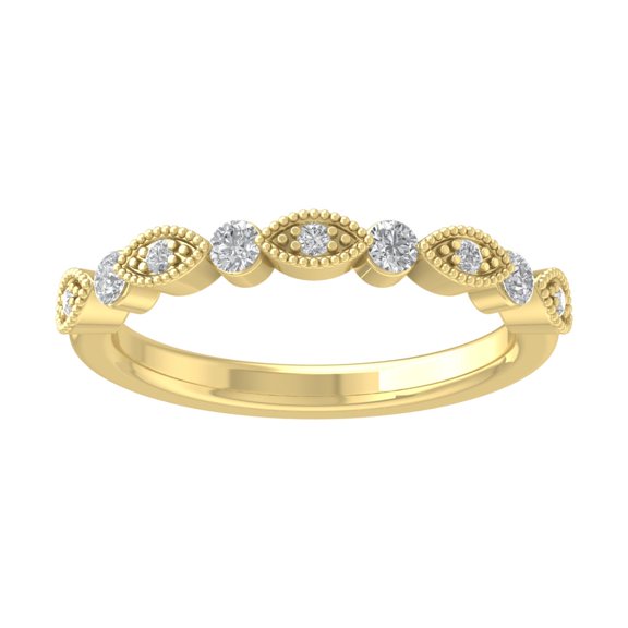 Araiya 14K Yellow Gold Diamond Stackable Band Ring (1/5 cttw, I-J Color, I2-I3 Clarity), Size 10