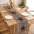 thumbnail image 3 of Red Texas Star Farmhouse Table Runner - 90 Inch Long Black Plaid Berry Country Cotton and Linen Blended Dress Scarves Farmhouse Table Runner for Kitchen Dining, Coffee Table, 13" x 90", 3 of 8