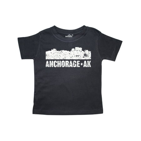 

Inktastic Anchorage Alaska City Skyline with Grunge Gift Toddler Boy or Toddler Girl T-Shirt